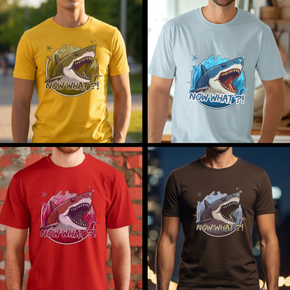 Now What Shark - Funny Ocean Adventure Statement Artwork