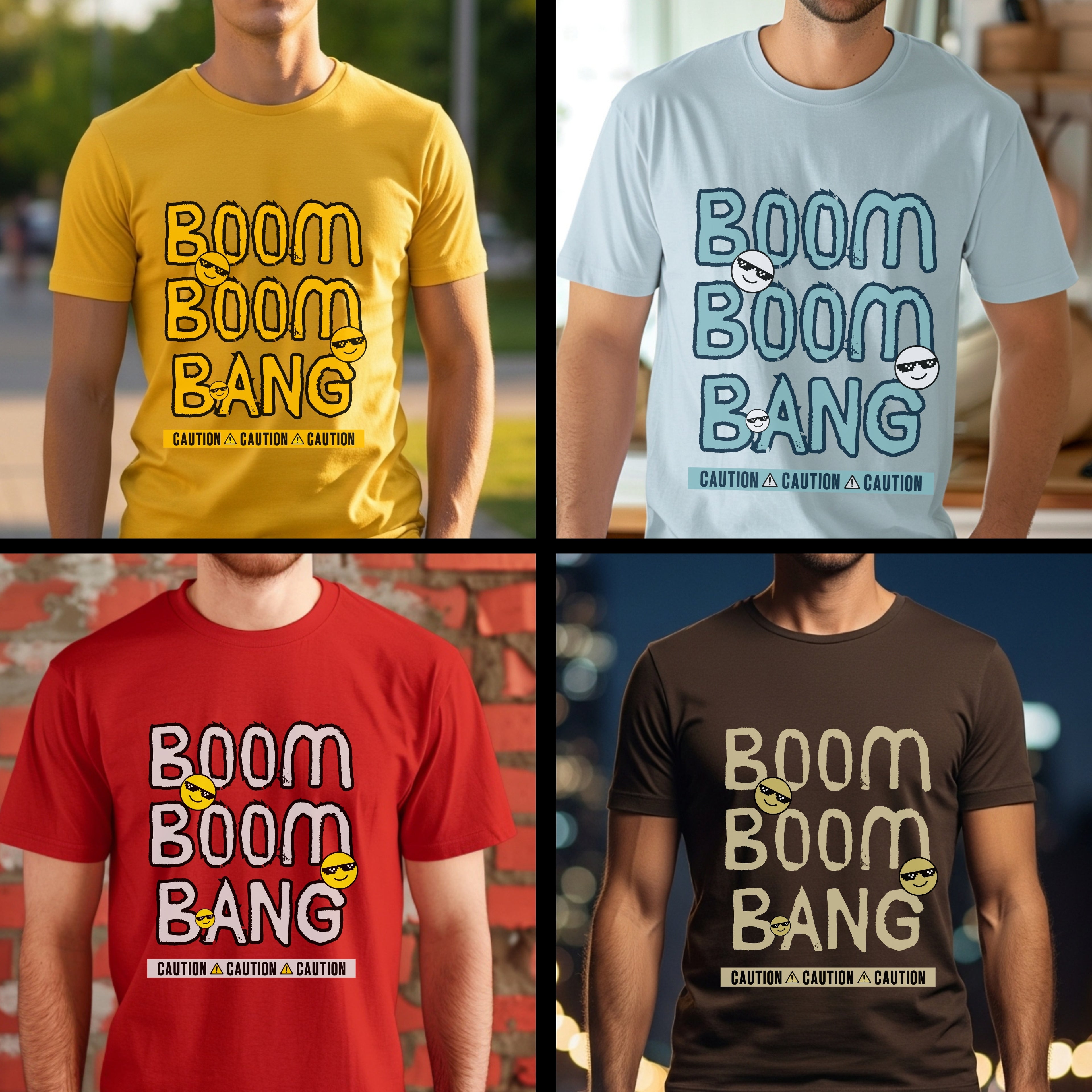 Boom Boom Bang - Funny Attitude Cool Emoji Statement Artwork
