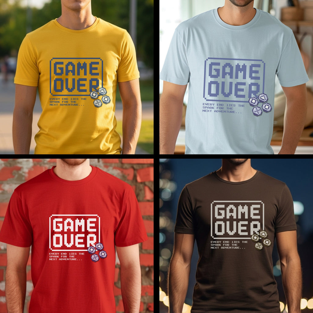 Game Over Every End Lies The Spark For Next Adventure - Retro Gaming Statement Artwork