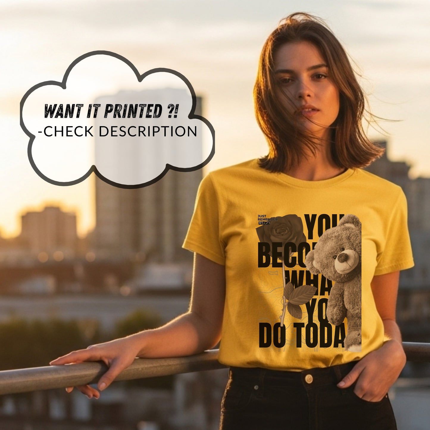 You Become What You Do Today Just Remember - Teddy Bear Motivation Choice Statement Artwork