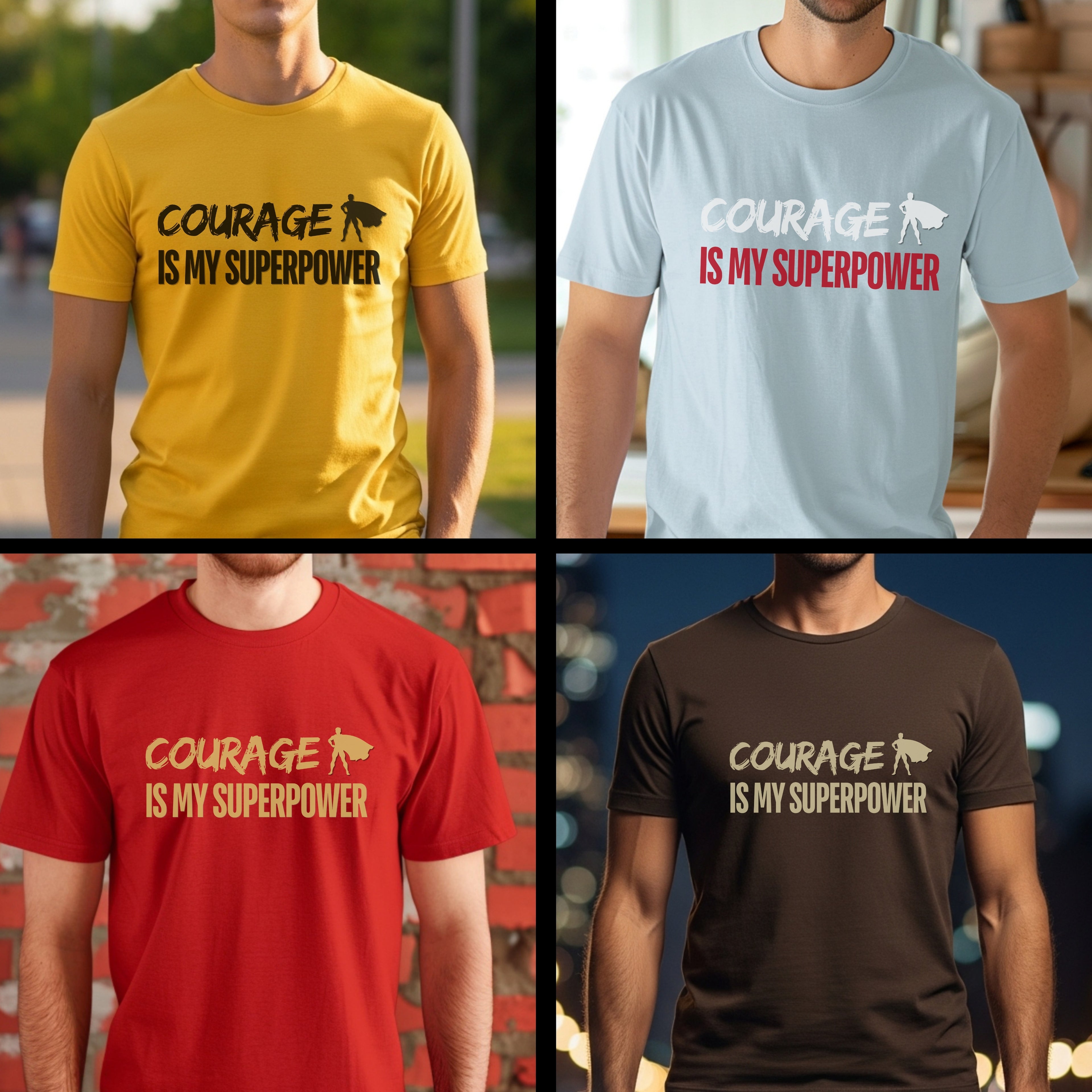 Courage Is My Superpower - Motivational Superhero Statement Artwork