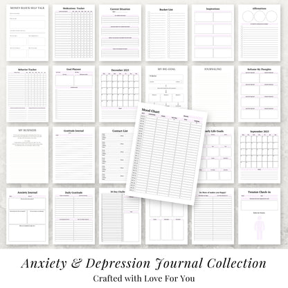 Anxiety & Depression Journal Bundle