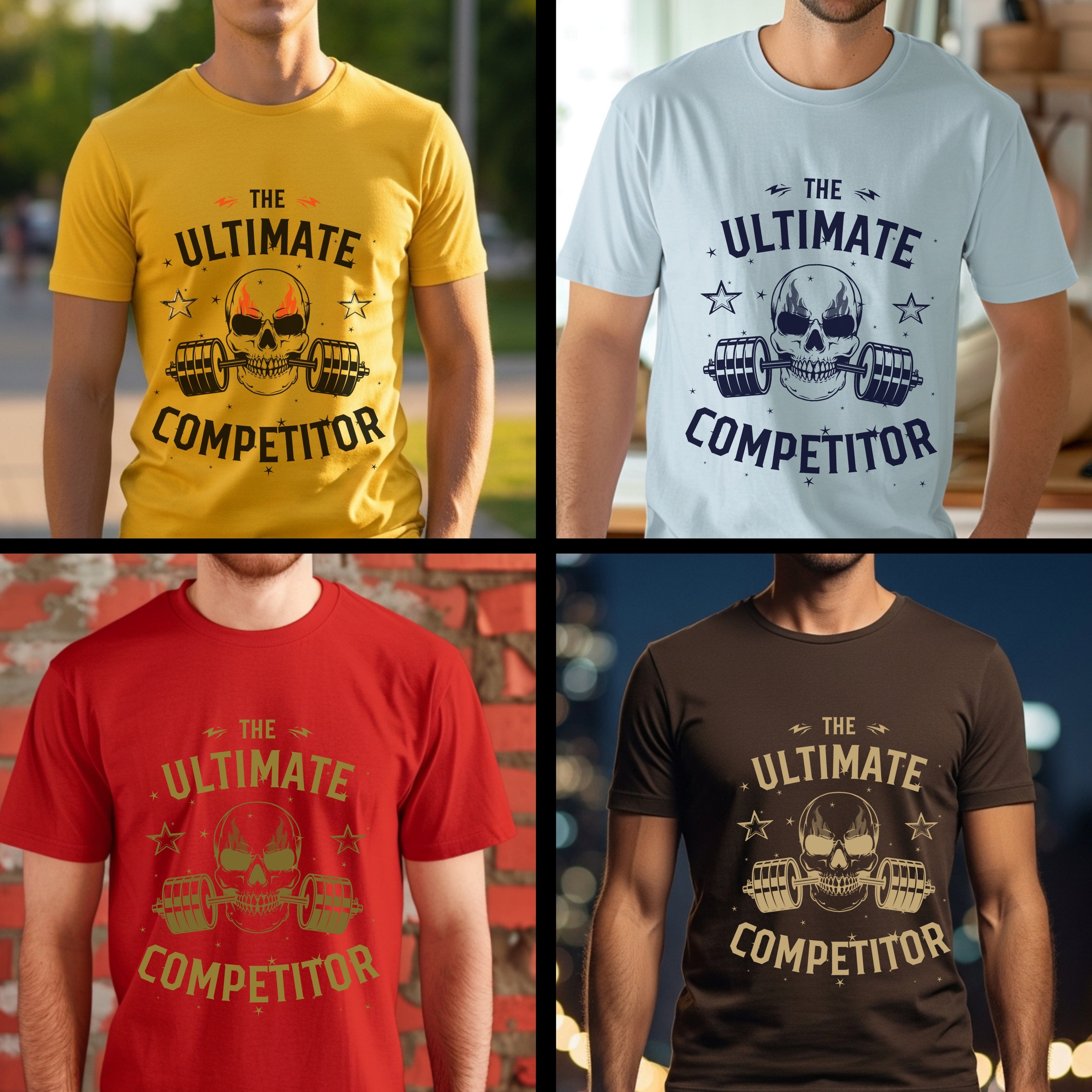 The Ultimate Competitor - Skull Barbell Fitness Champion Statement Artwork