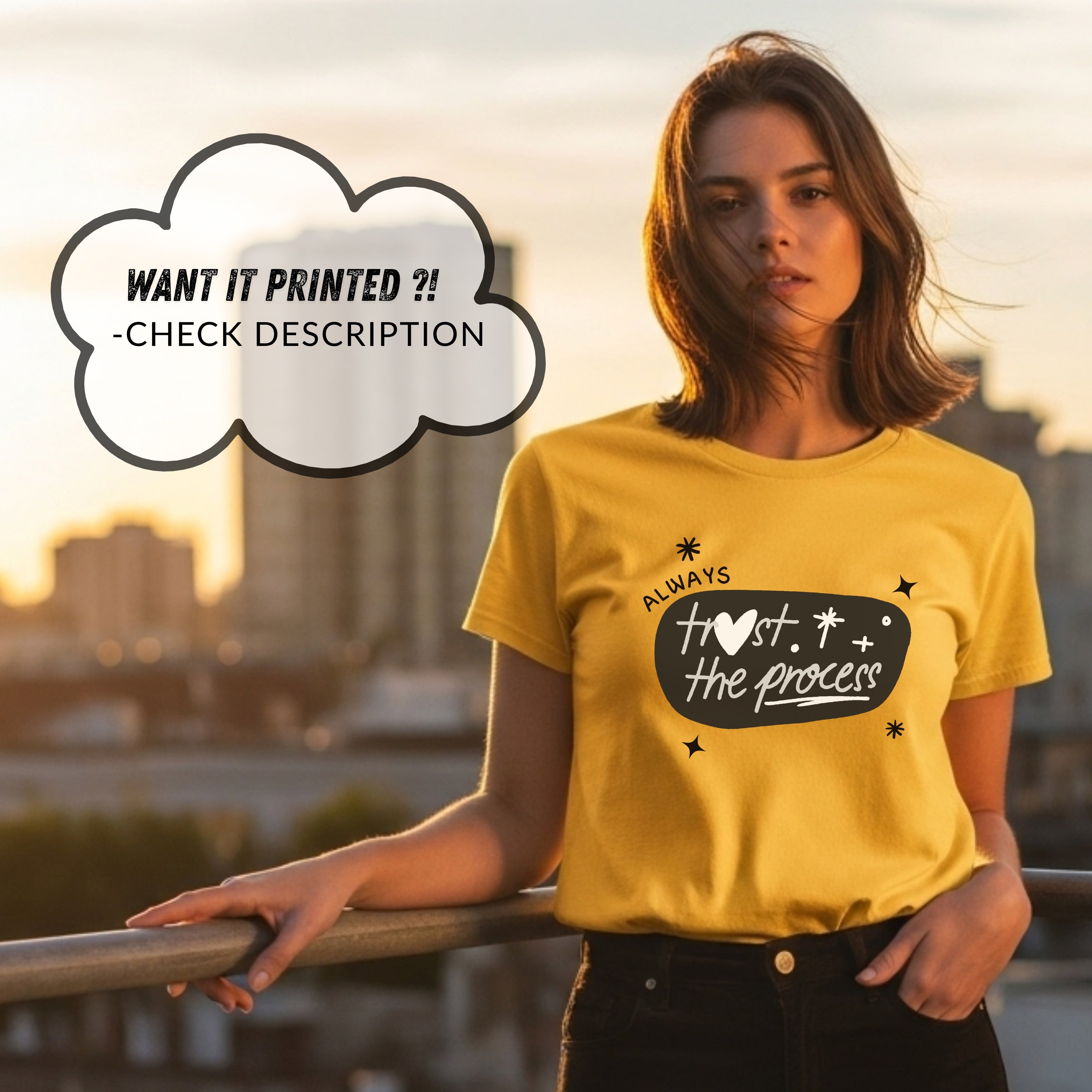 Always Trust The Process - Retro Orange Motivational Growth Mindset Statement Artwork