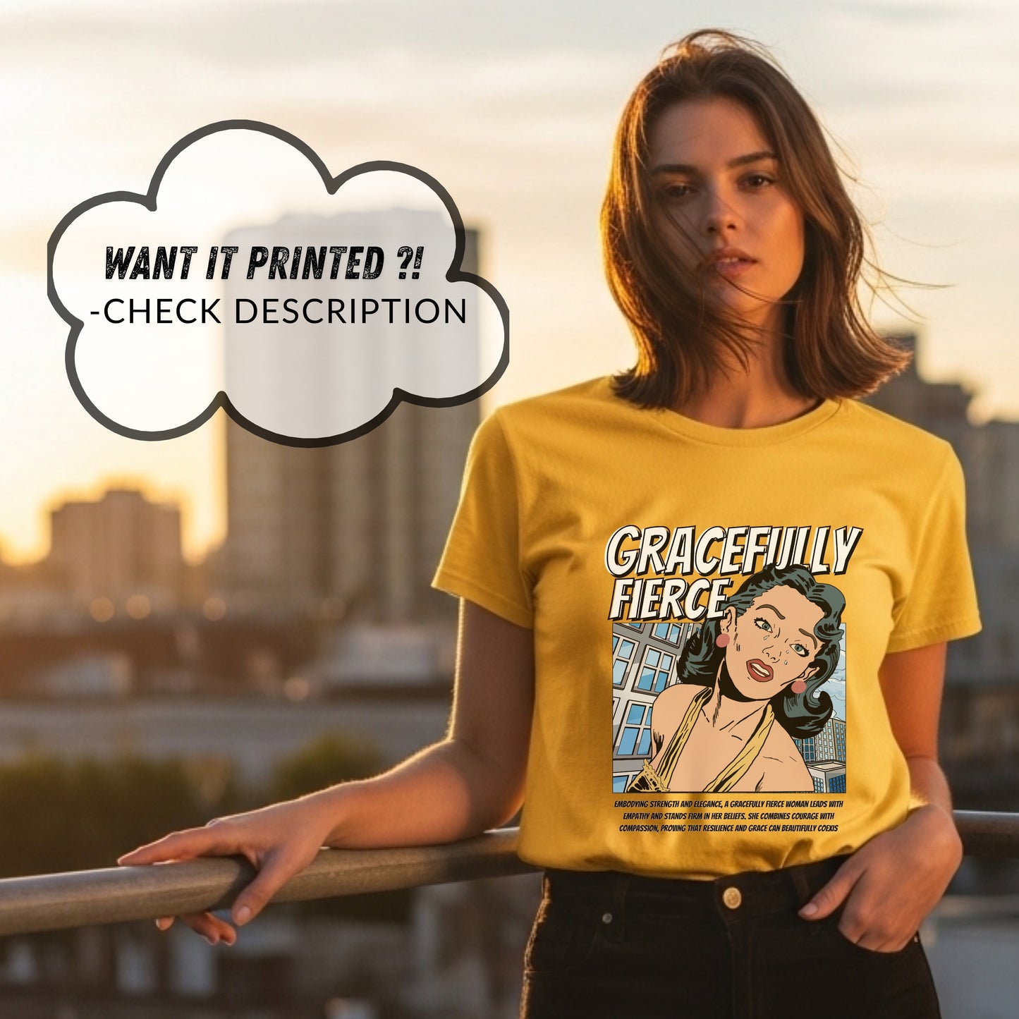 Gracefully Fierce - Vintage Comic Pop Art Feminine Strength Empowerment Statement Artwork