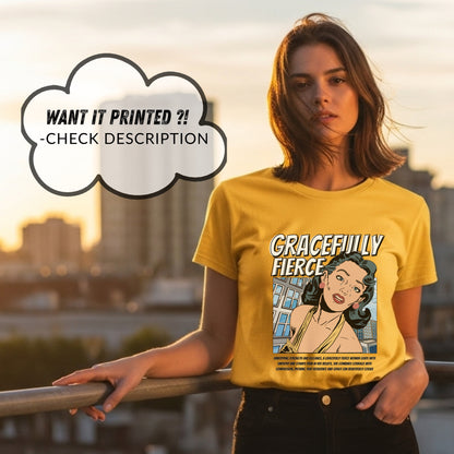 Gracefully Fierce - Vintage Comic Pop Art Feminine Strength Empowerment Statement Artwork