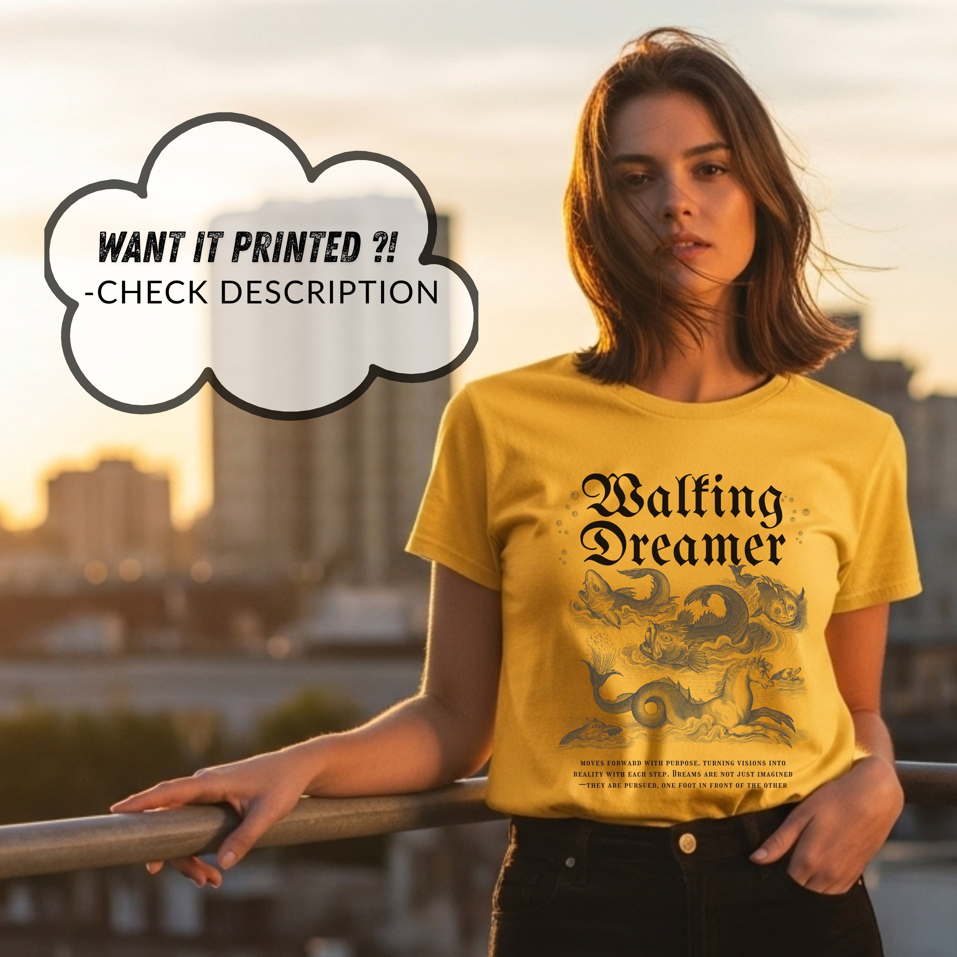 Walking Dreamer - Medieval Gothic Ocean Dreams Action Statement Artwork