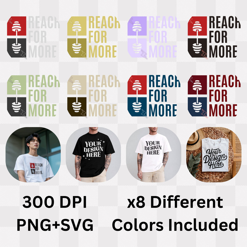 Reach For More - Fitness Barbell Ambition Statement Artwork