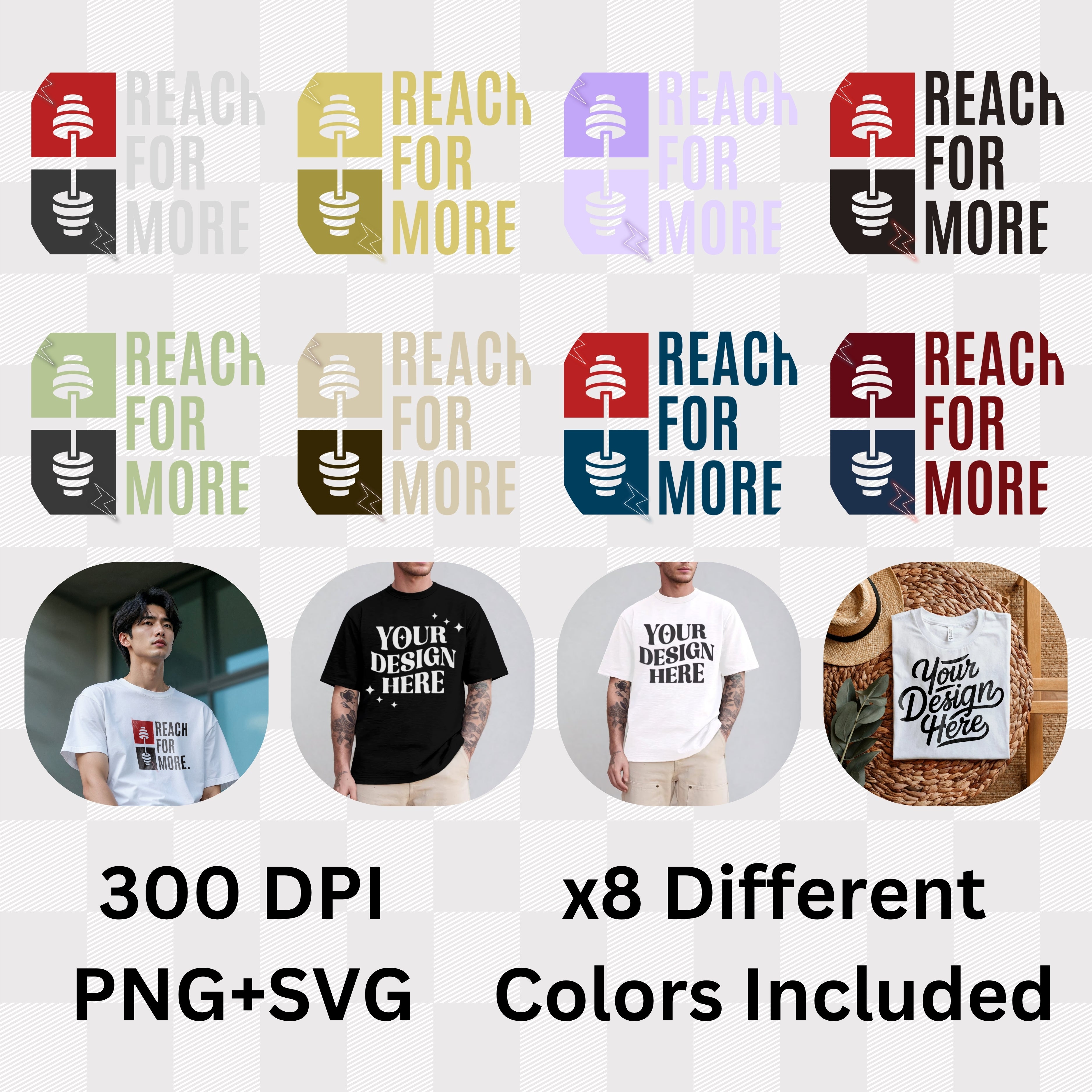 Reach For More - Fitness Barbell Ambition Statement Artwork