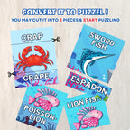 Sea Creatures English-French Flashcards