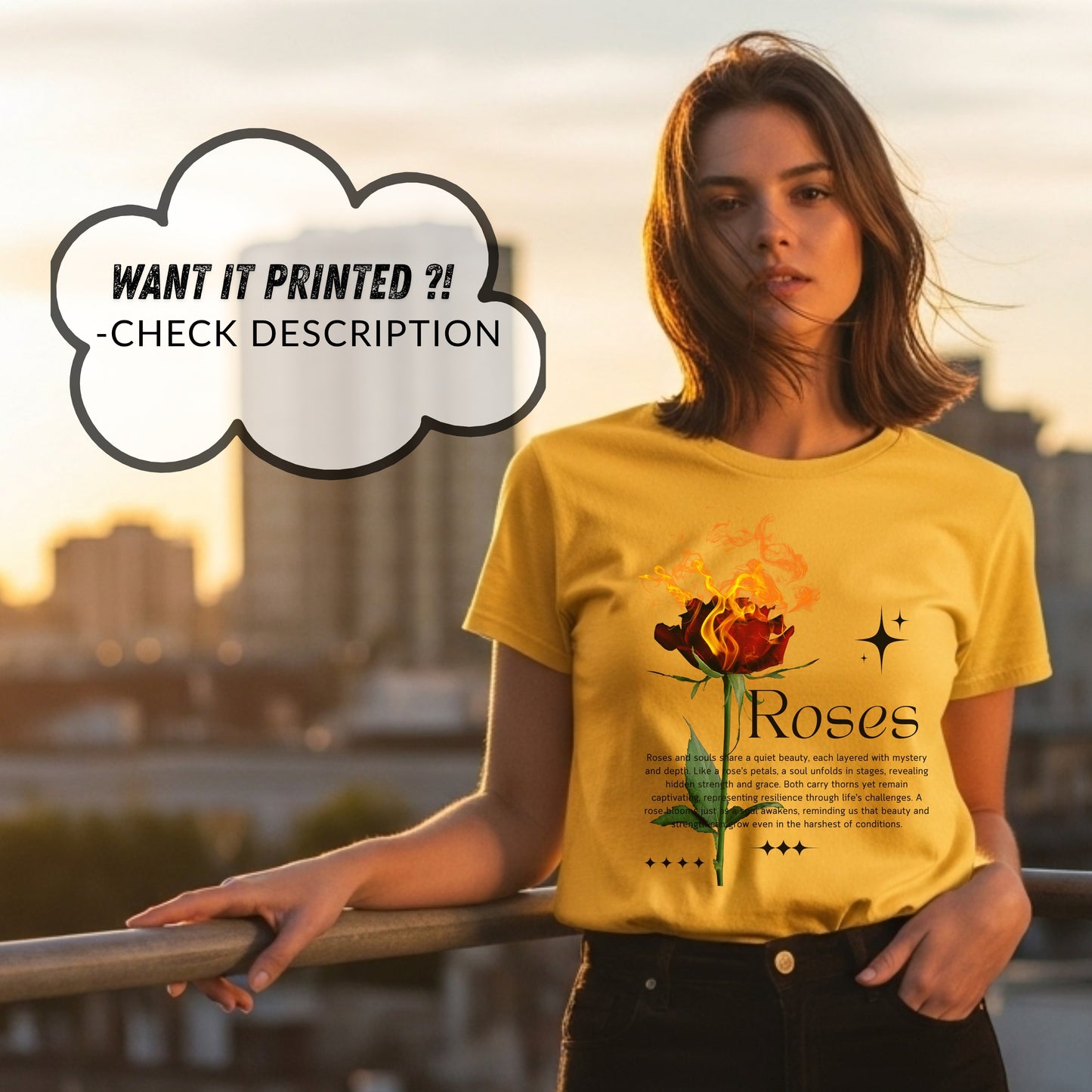 Roses Quiet Beauty - Burning Rose Soul Metaphor Philosophical Statement Artwork