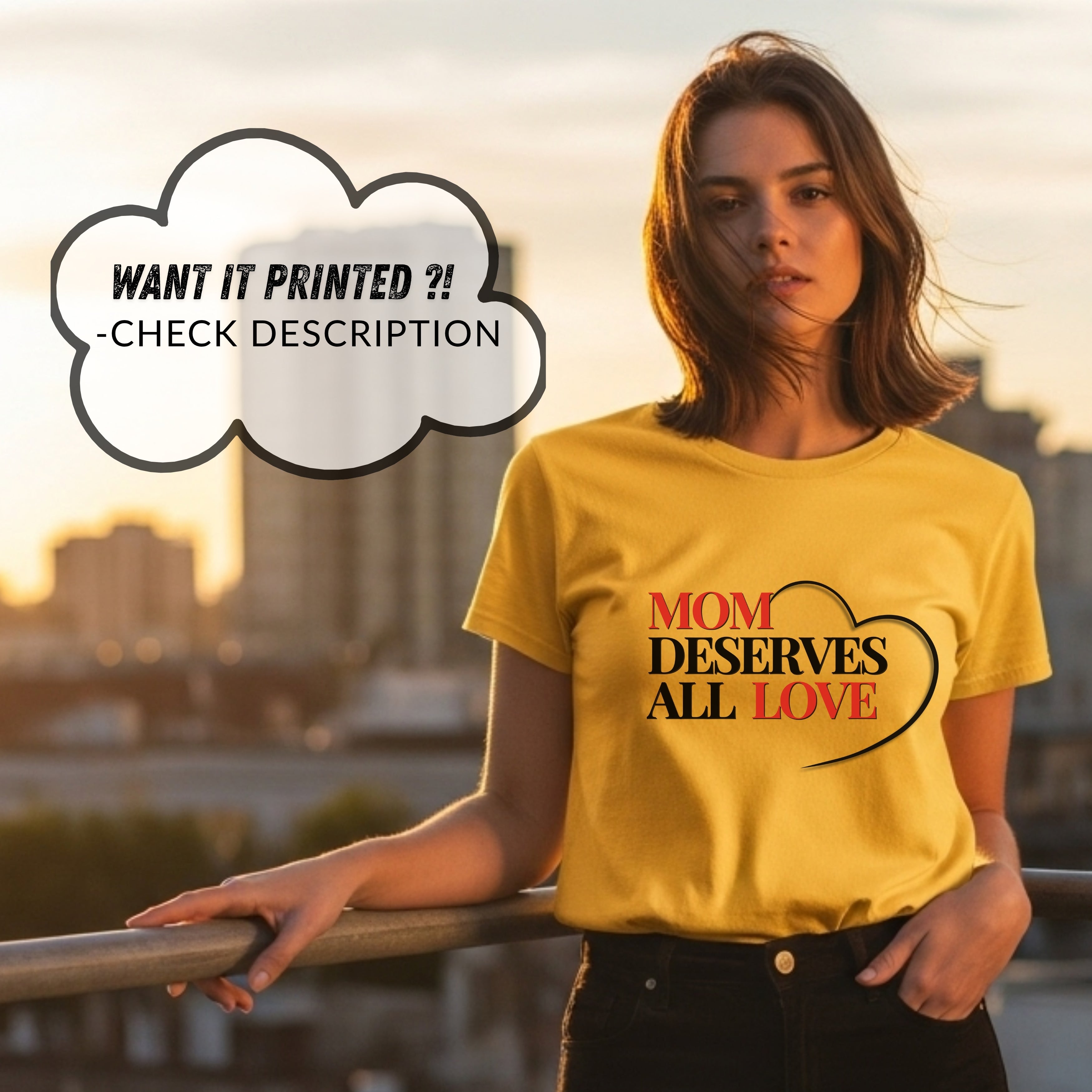 Mom Deserves All Love - Mother Appreciation Gratitude Heart Statement Artwork