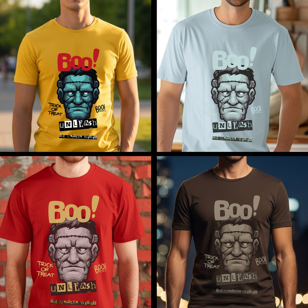 Boo Trick Or Treat Unleash - Frankenstein Halloween Statement Artwork