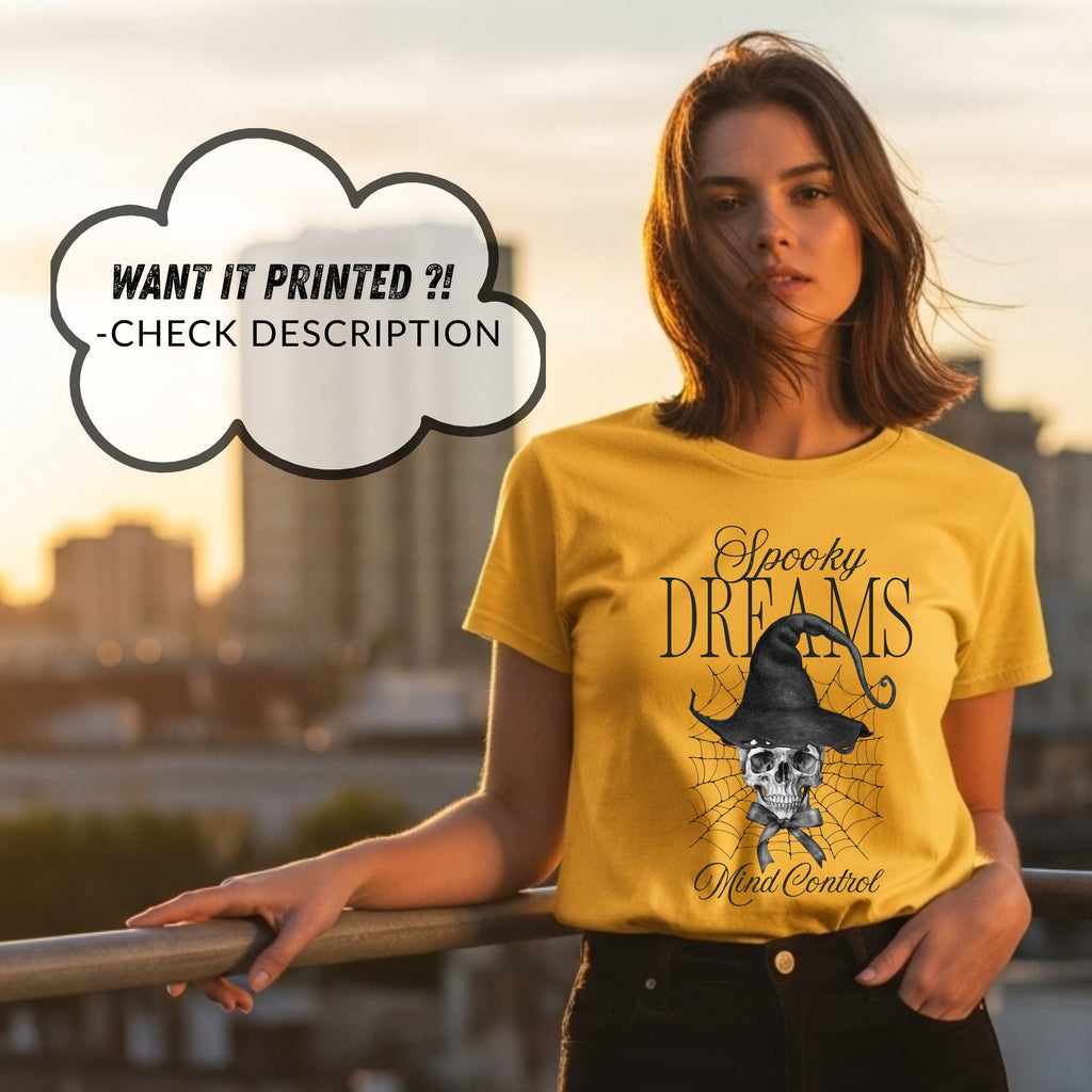 Spooky Dreams Mind Control - Gothic Witch Hat Skull Halloween Statement Artwork