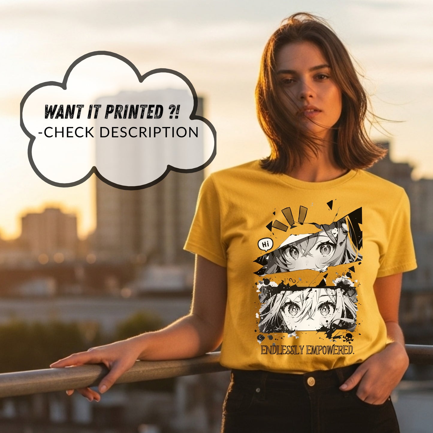 Endlessly Empowered - Anime Girl Duo Splatter Art Manga Strength Statement Artwork