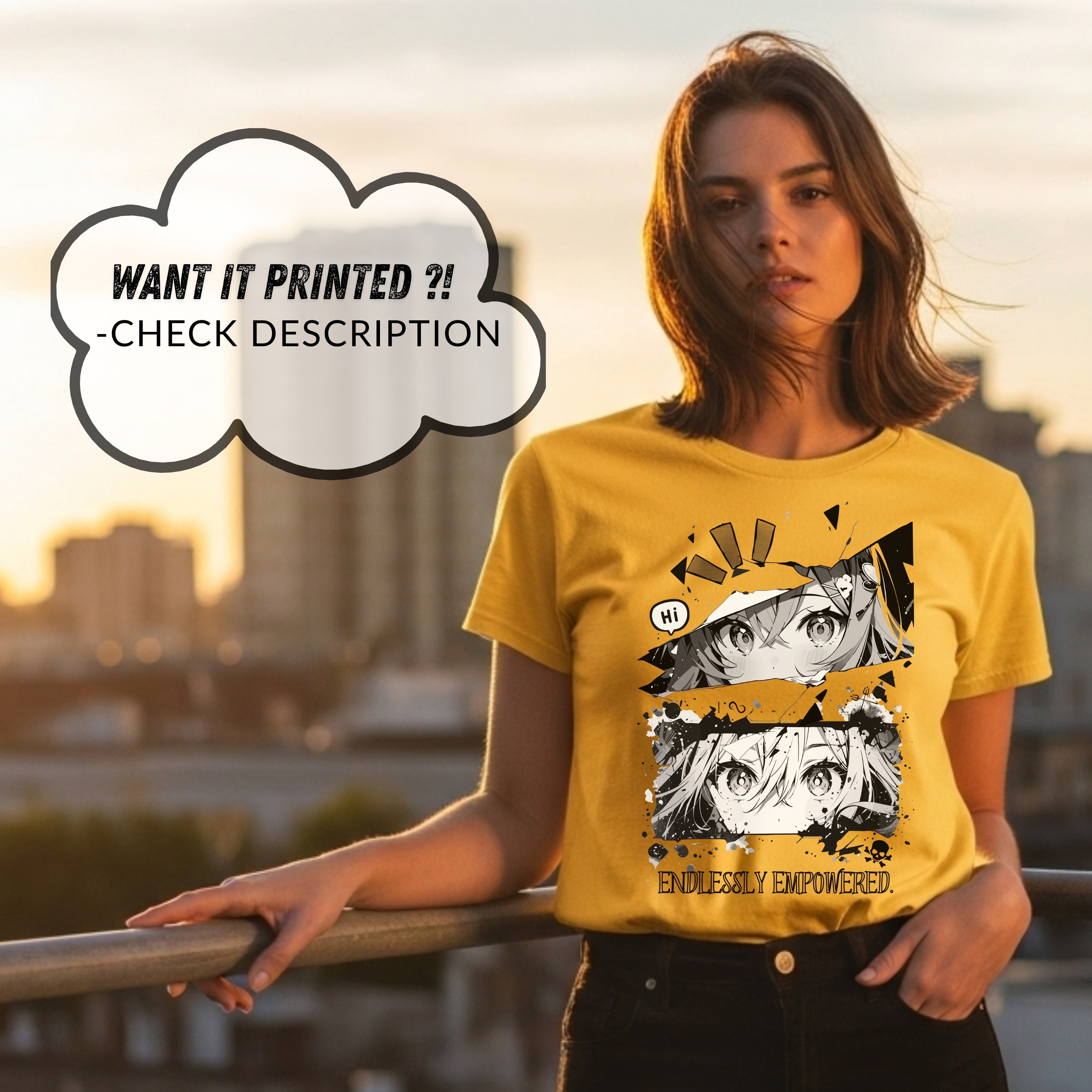 Endlessly Empowered - Anime Girl Duo Splatter Art Manga Strength Statement Artwork