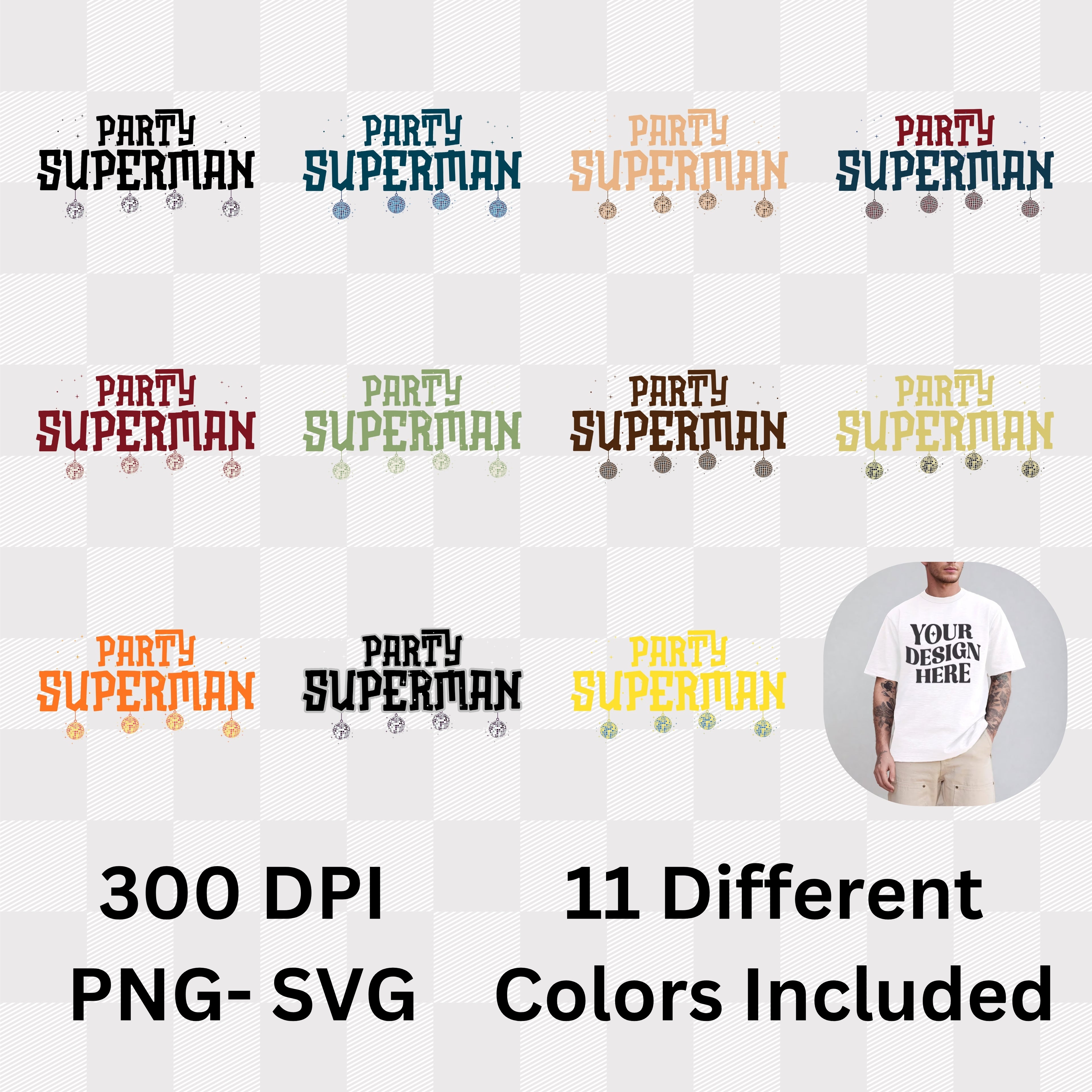 Party Superman - Disco Ball Celebration Statement Artwork