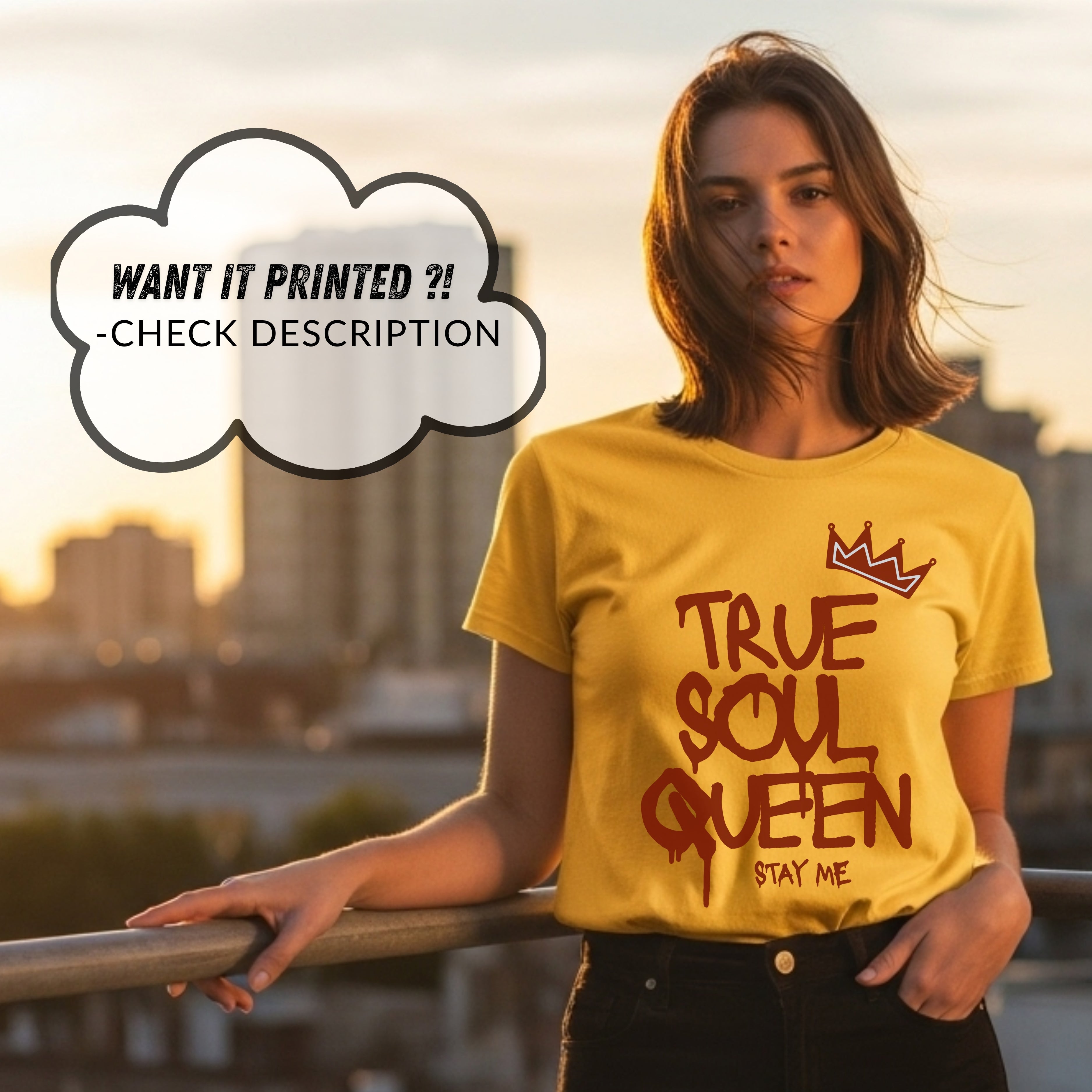 True Soul Queen Stay Me - Crowned Authenticity Self-Love Empowerment Statement Artwork