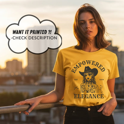 Empowered Elegance - Yee Haw Cowgirl Illustration Western Feminine Power Statement Artwork