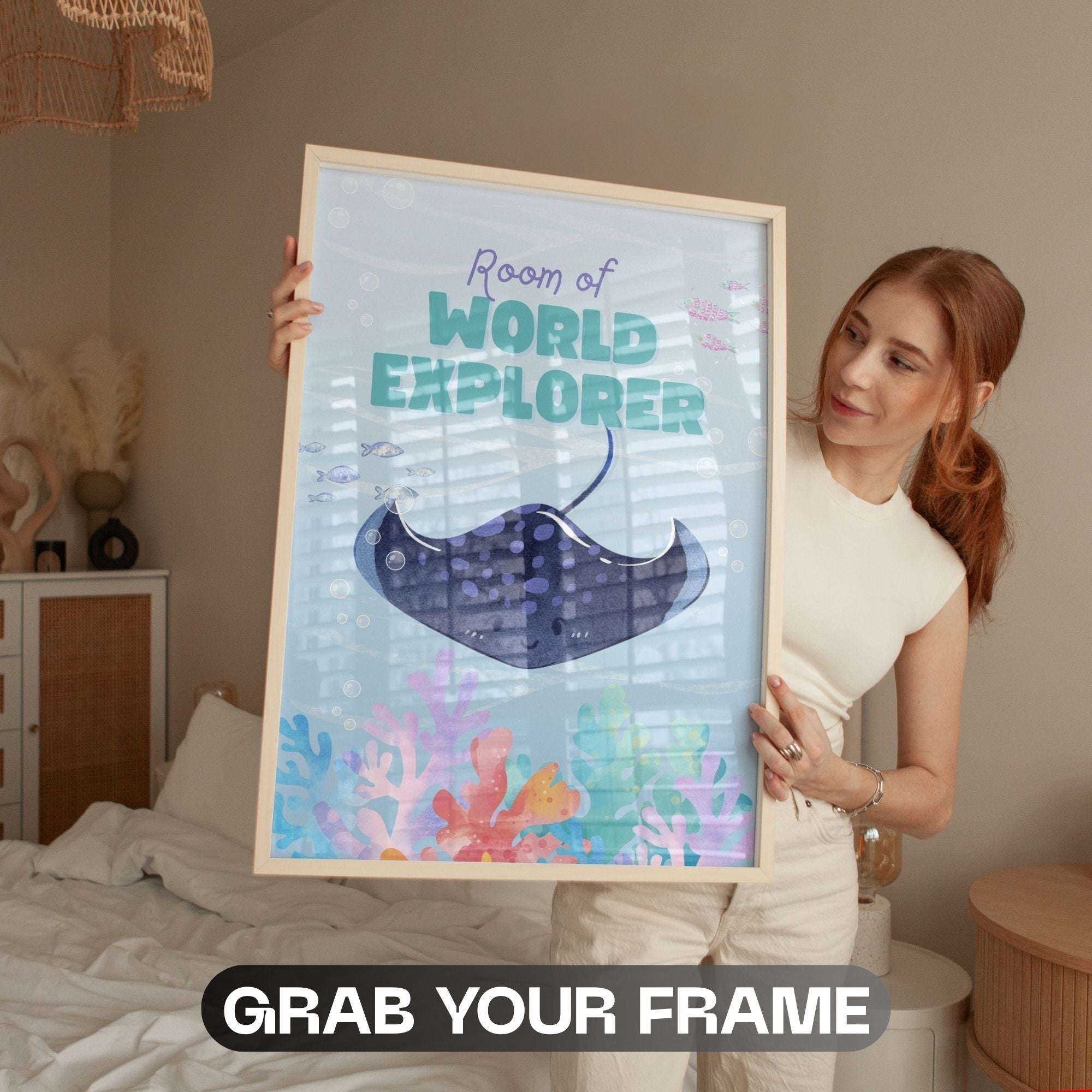 Room of World Explorer - Premium Ocean-Themed Wall Art for Children's Spaces