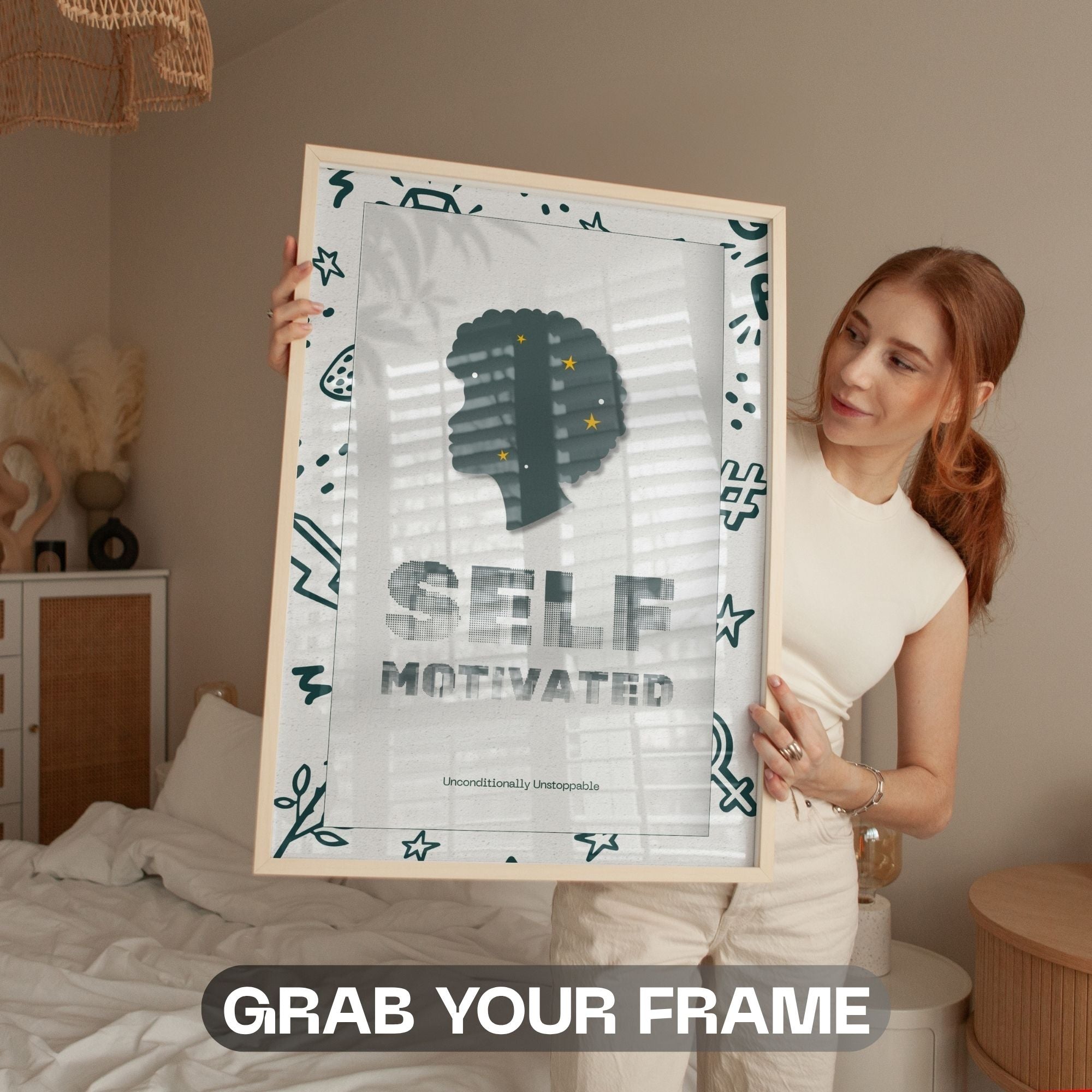 Self Motivated - Modern African American Empowerment Wall Art