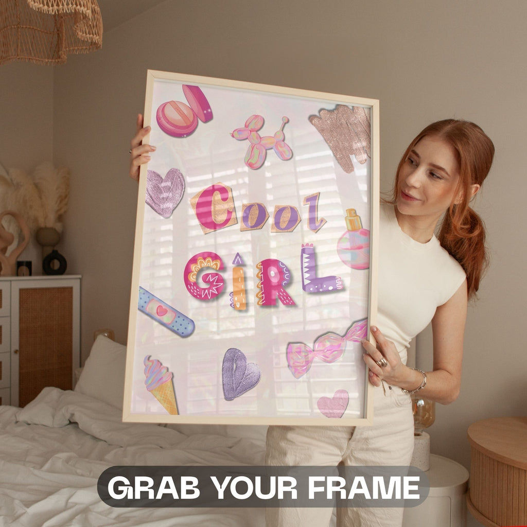Cool Girl - Playful Teen Room Wall Art Print | Fun Typography Poster