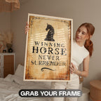 Winning Horse Never Surrender Wall Art