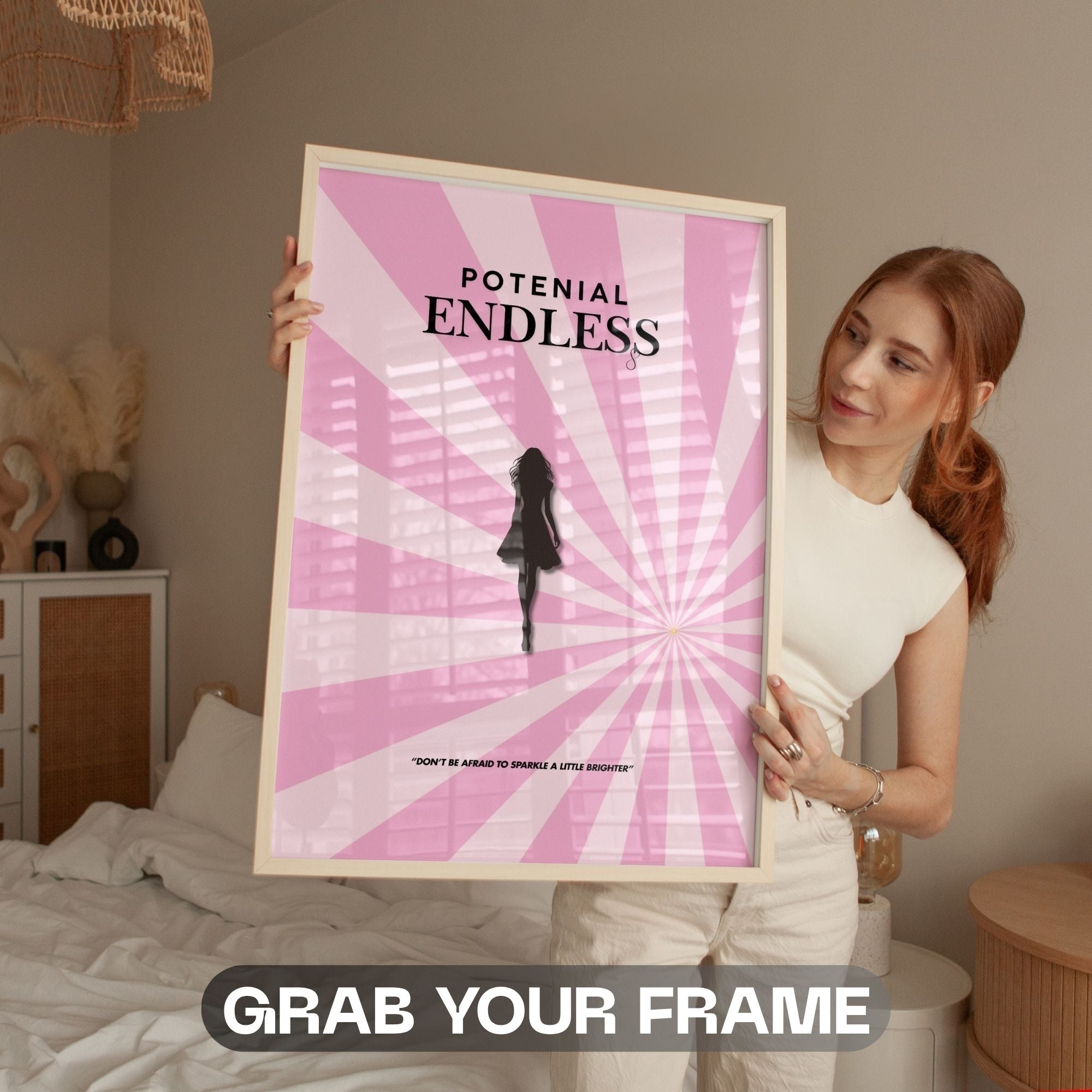 Potential Endless - Retro Empowerment Wall Art