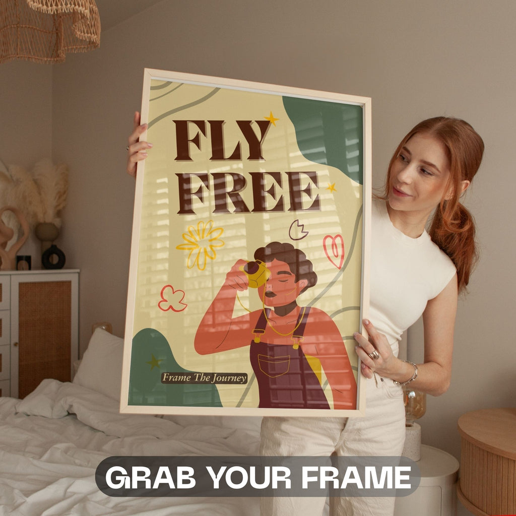 Fly Free - Retro Adventure Empowerment Wall Art