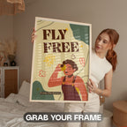 Fly Free - Retro Adventure Empowerment Wall Art