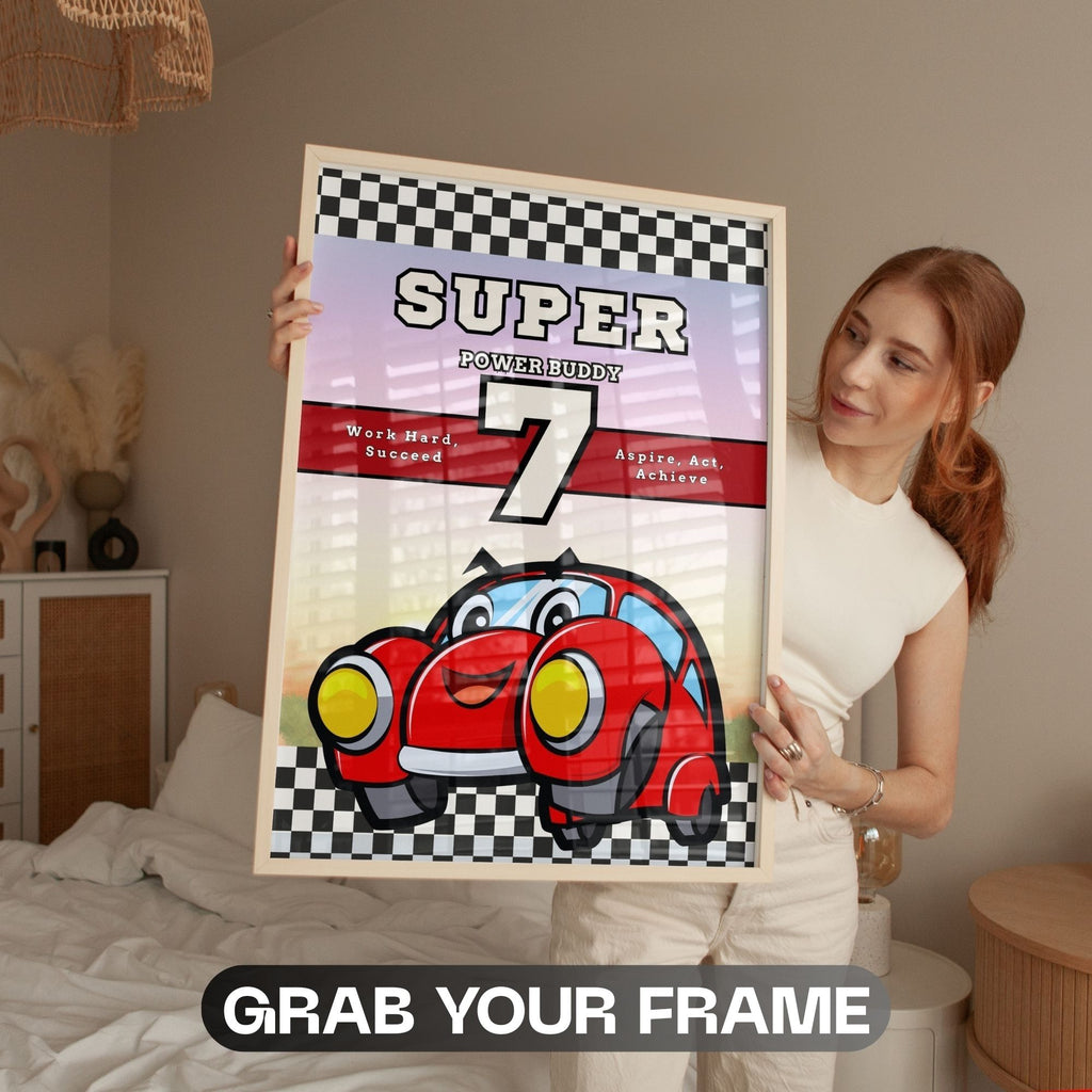 Super Power Buddy - Work Hard, Aspire, Act, Achieve Wall Art