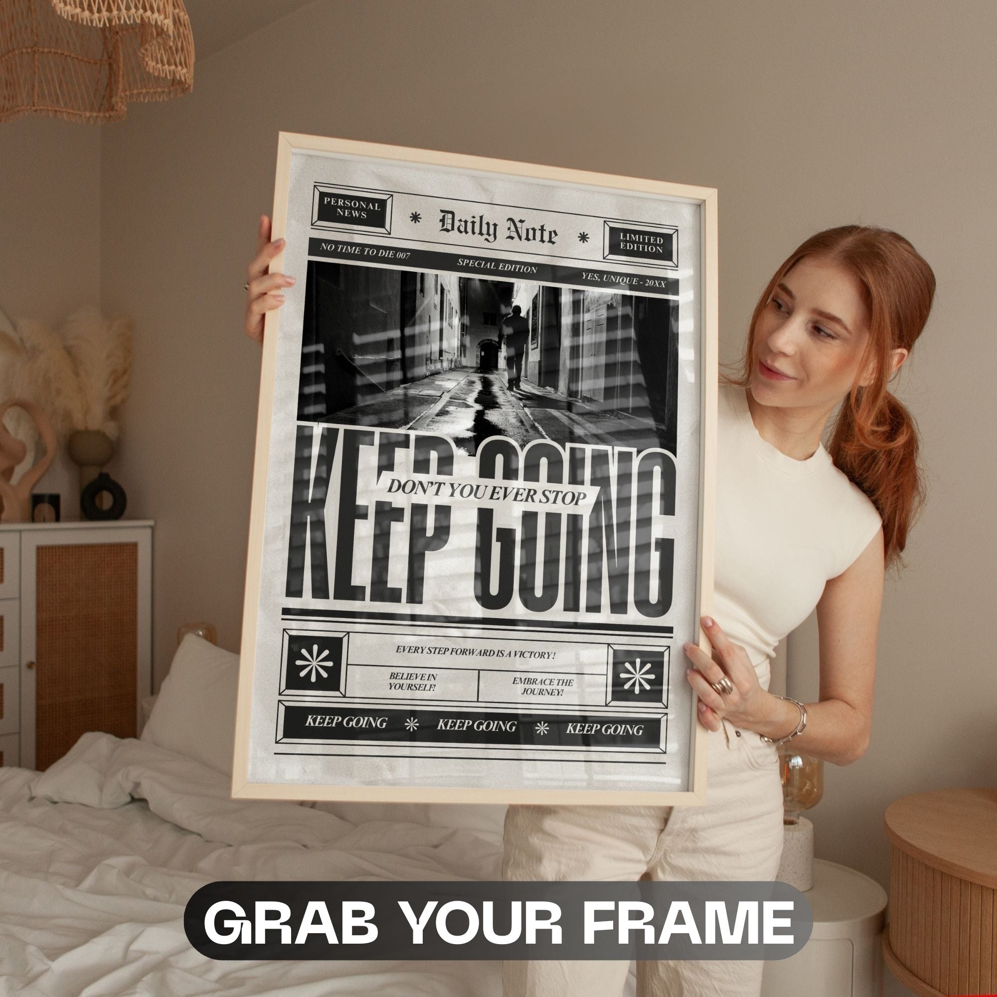 Keep Going - Don't You Ever Stop Motivational Wall Art