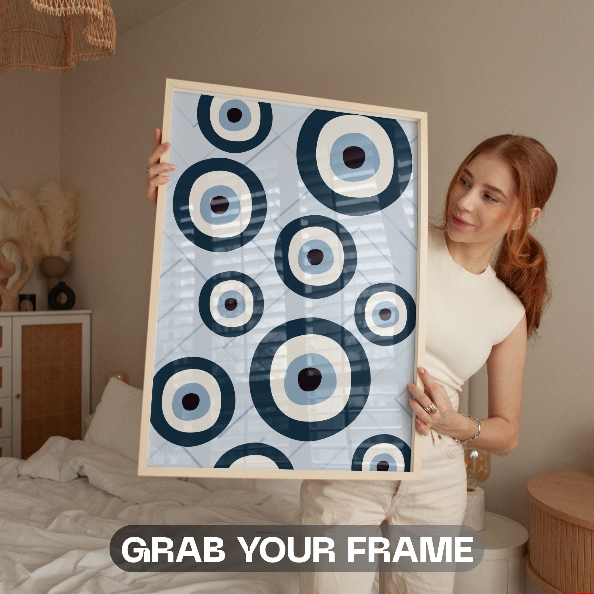 Evil Eye Protection - Mediterranean Talisman Pattern Wall Art