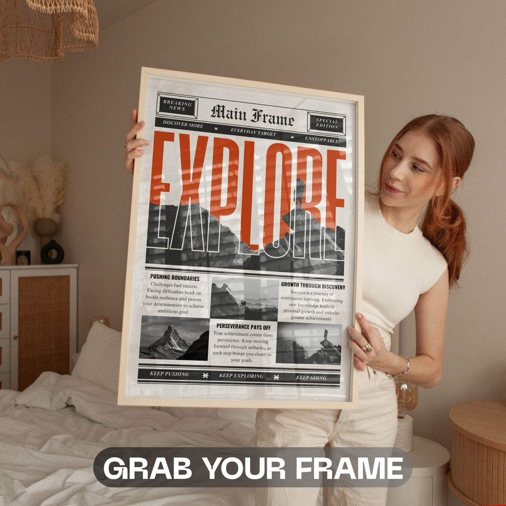 Explore - Main Frame Newspaper Wall Art
