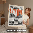 Explore - Main Frame Newspaper Wall Art