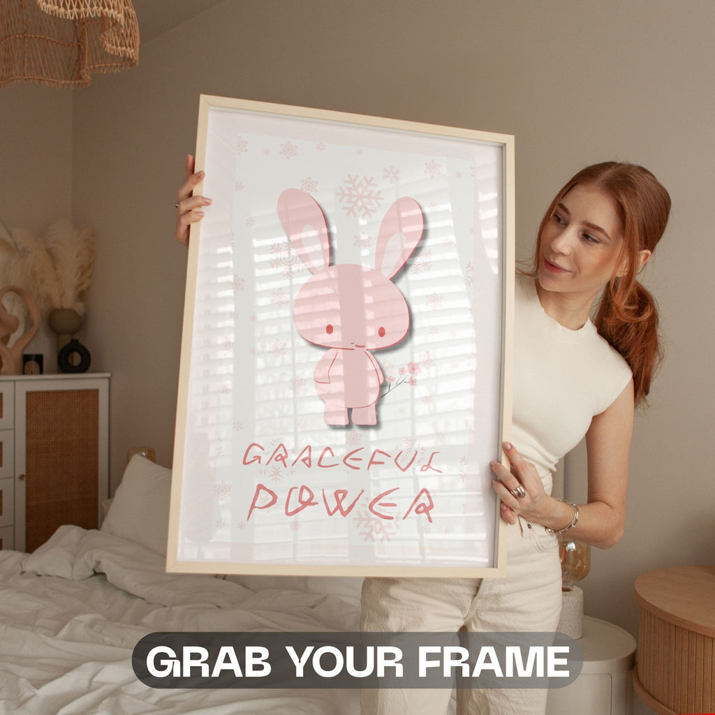 Graceful Power - Minimalist Bunny Winter Wall Art