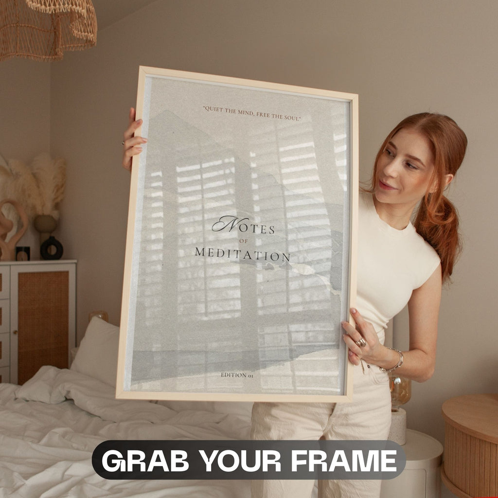 Notes of Meditation - Quiet The Mind, Free The Soul Mindfulness Wall Art