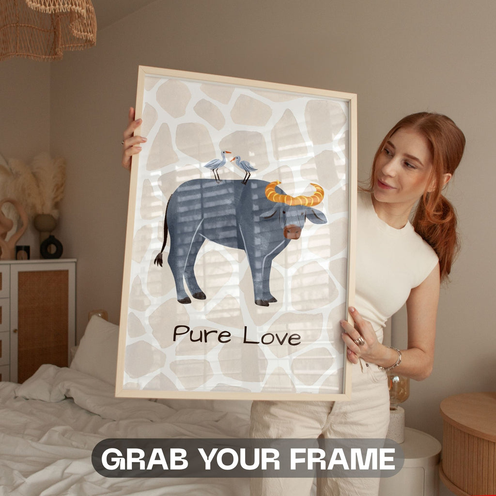 Pure Love - Buffalo & Birds Friendship Wall Art