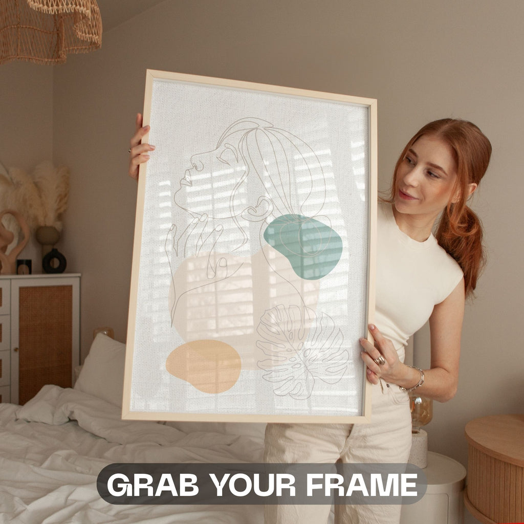 Minimalist Botanical Abstract Art Set - 3-Piece Line Drawing Wall Art Collection | Modern Organic Shapes