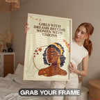 Girls With Dreams Become Women With Visions - Autumn Empowerment Wall Art