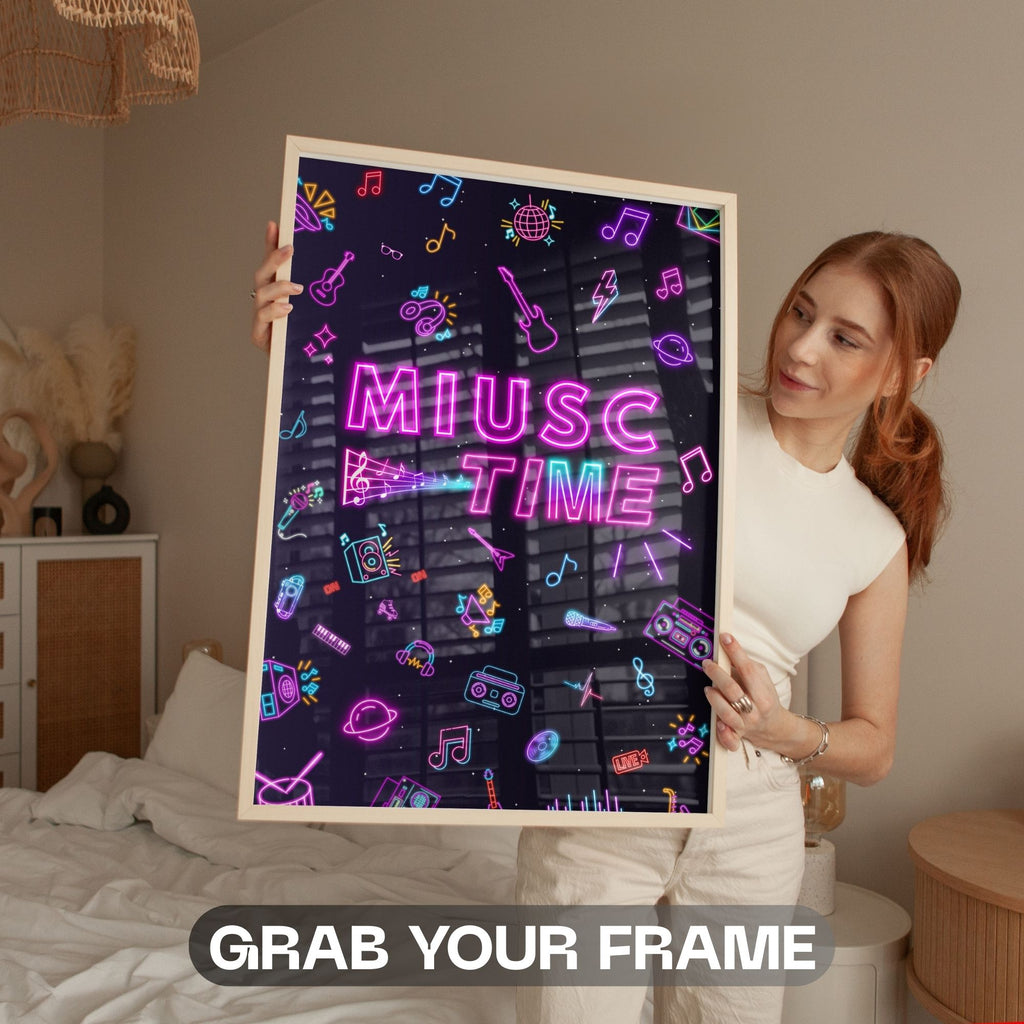 Music Time Neon Wall Art