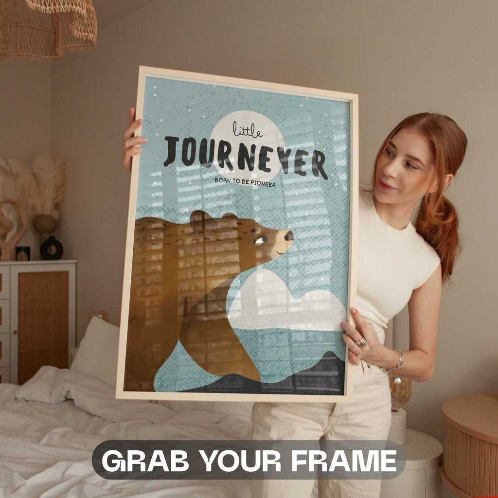 Little Journeyer - Adorable Nursery Wall Art with Woodland Bear