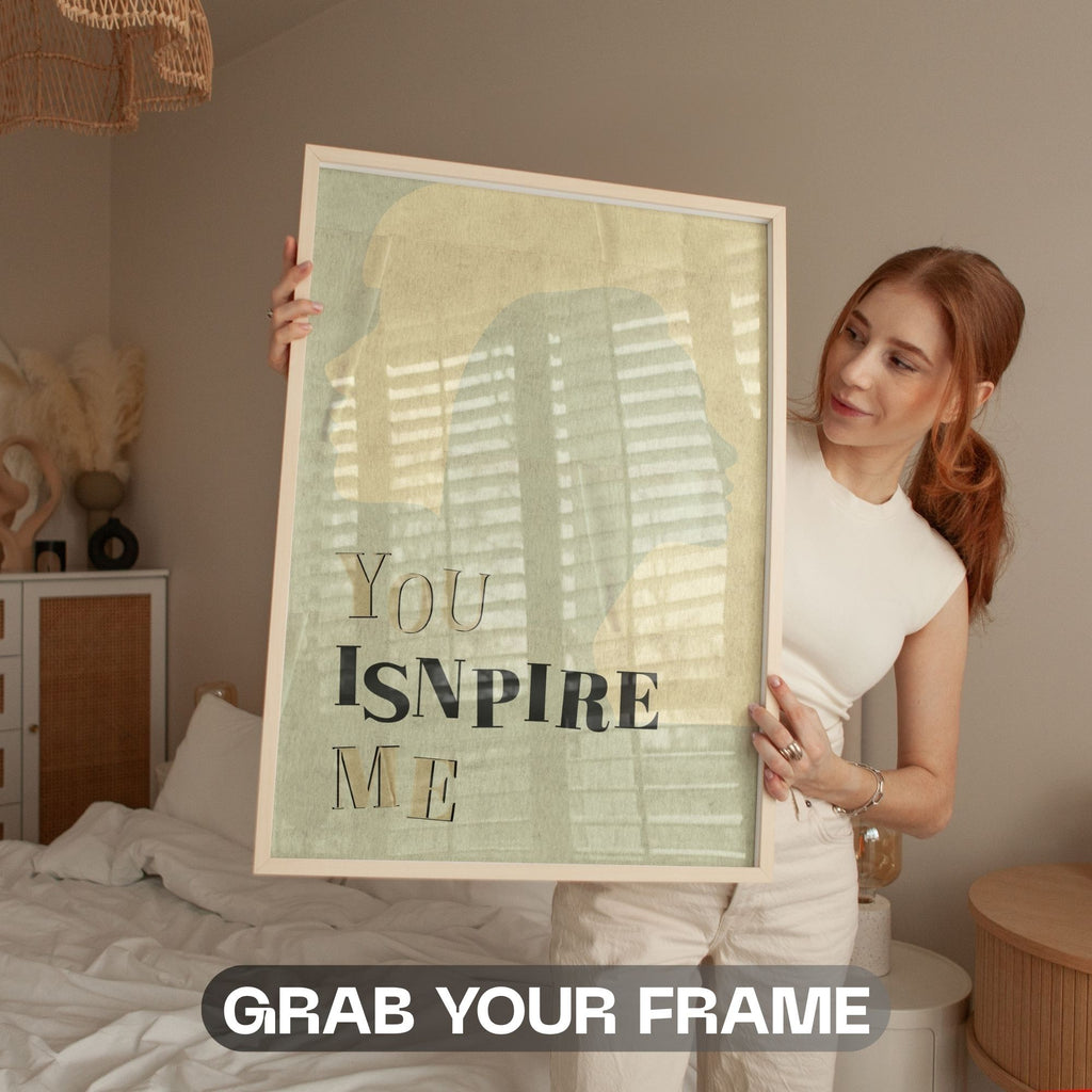 You Inspire Me - Minimalist Silhouette Inspiration Wall Art | Abstract Portrait Poster