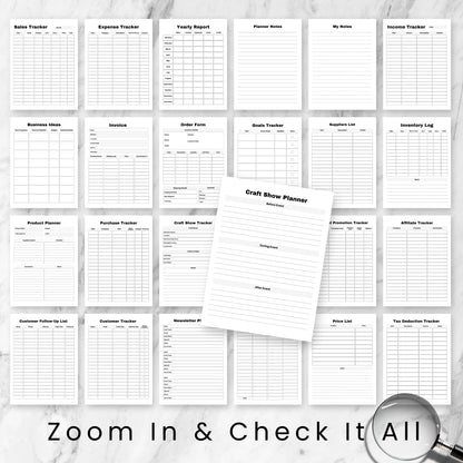 Business Planner & Tracker File Sheets