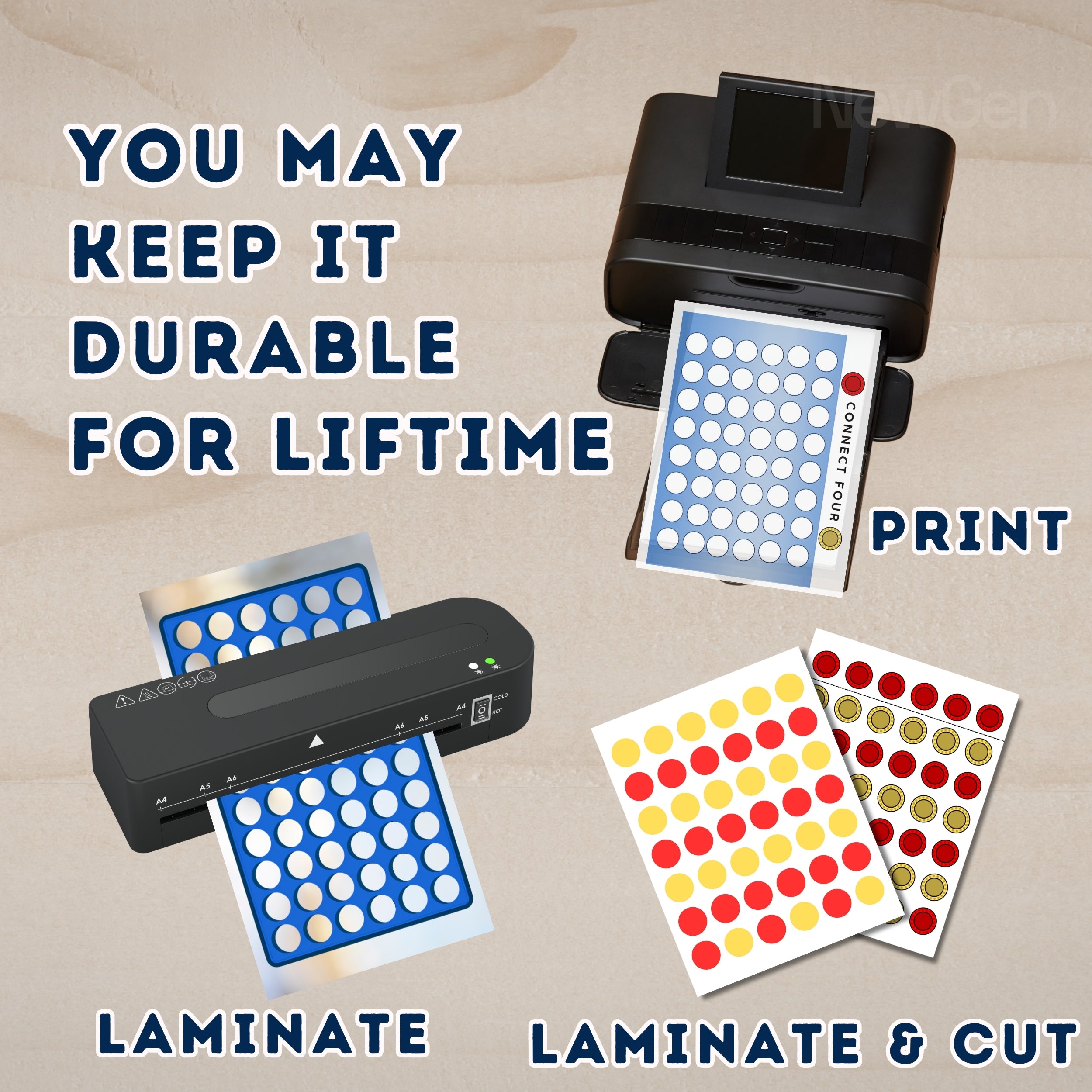 Connect Four Paper Style Game Pack