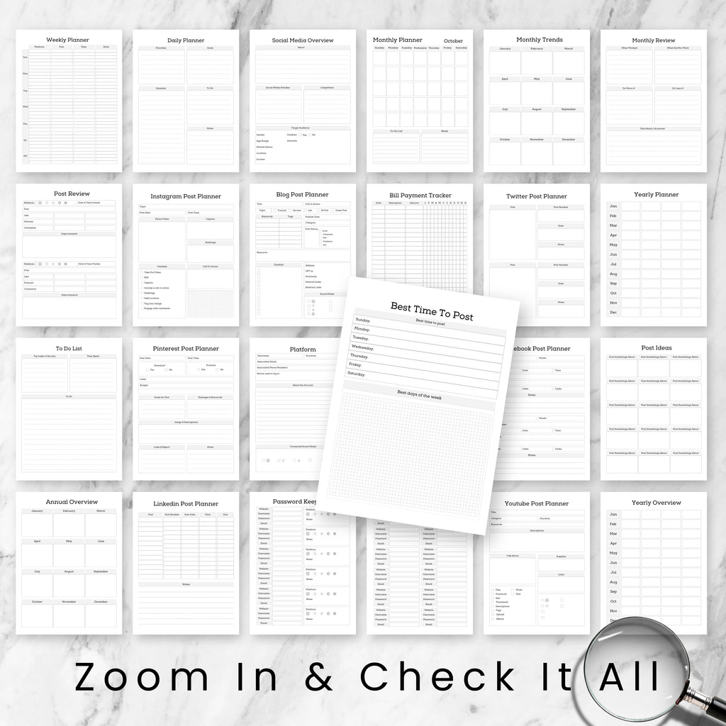 Social Media Post Planner Bundle