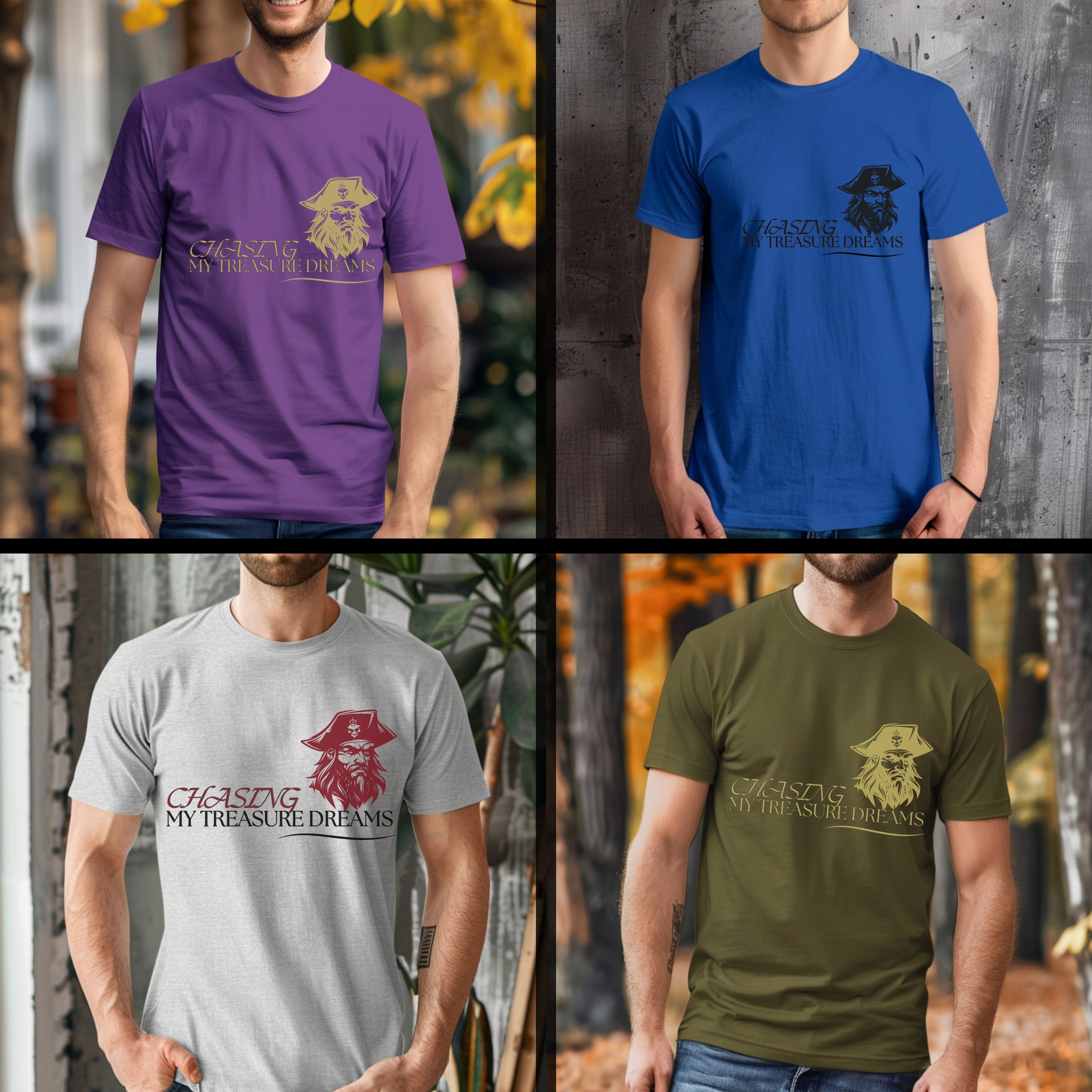 Chasing My Treasure Dreams - Pirate Motivational Statement Artwork