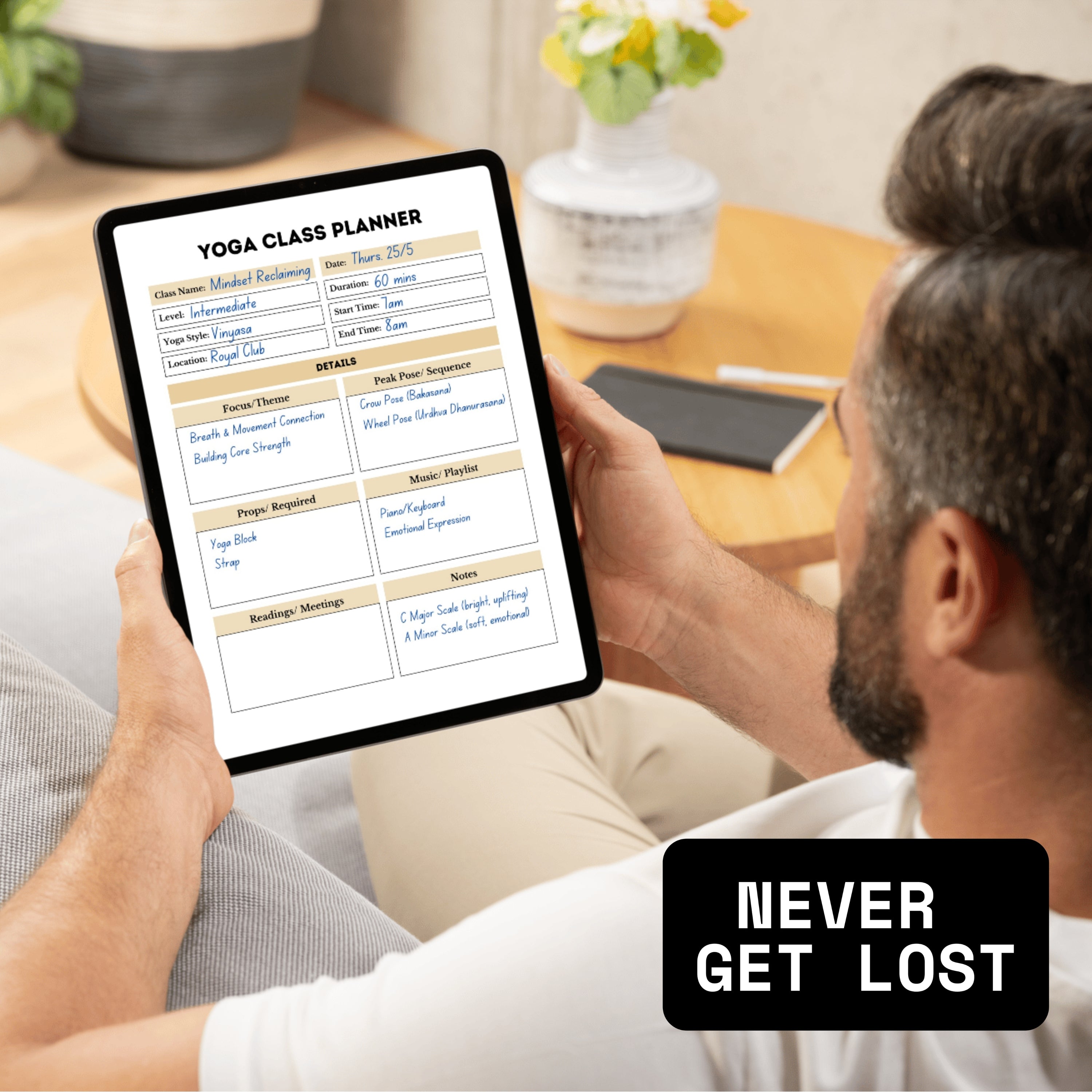 Yoga Class Planner- Gold Theme