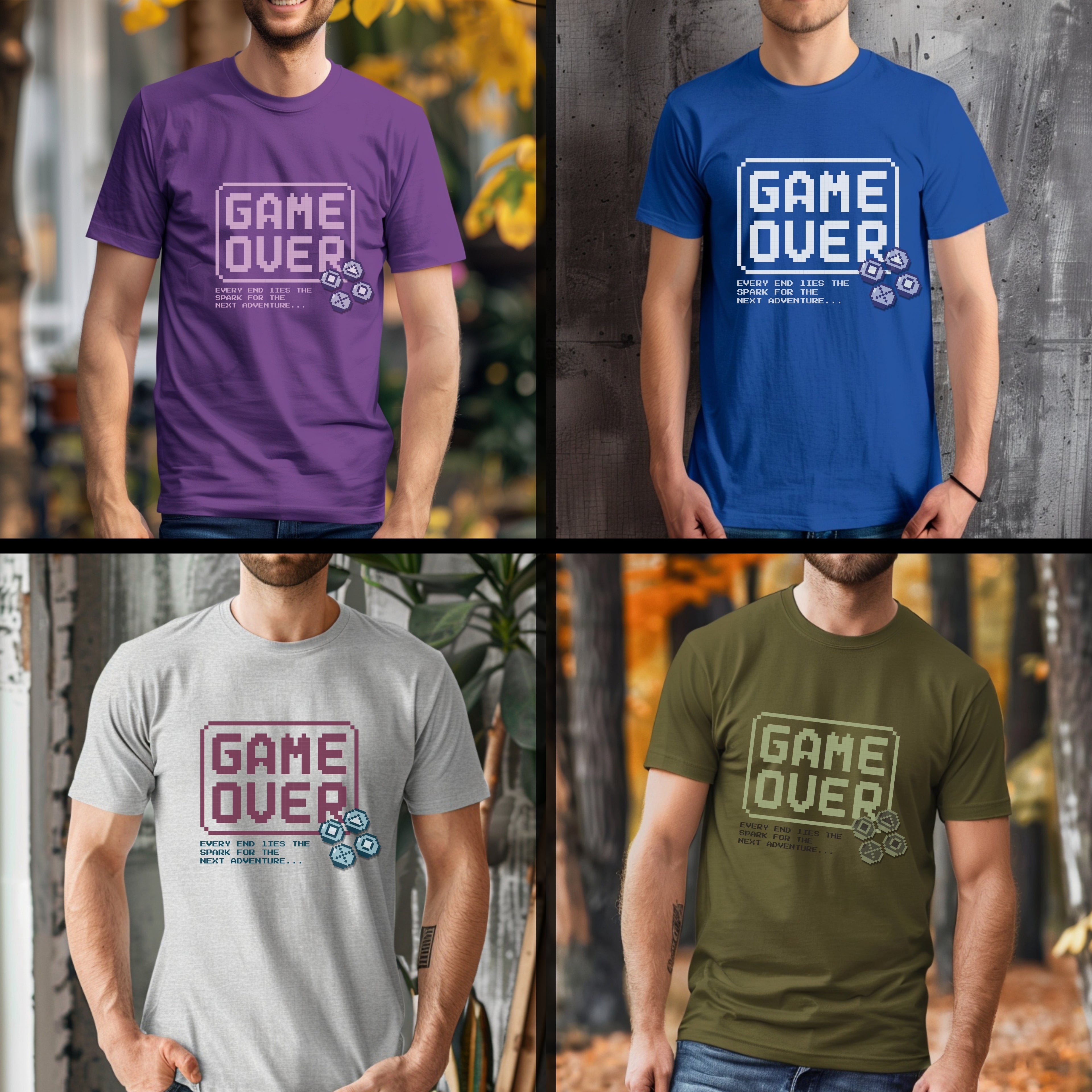 Game Over Every End Lies The Spark For Next Adventure - Retro Gaming Statement Artwork