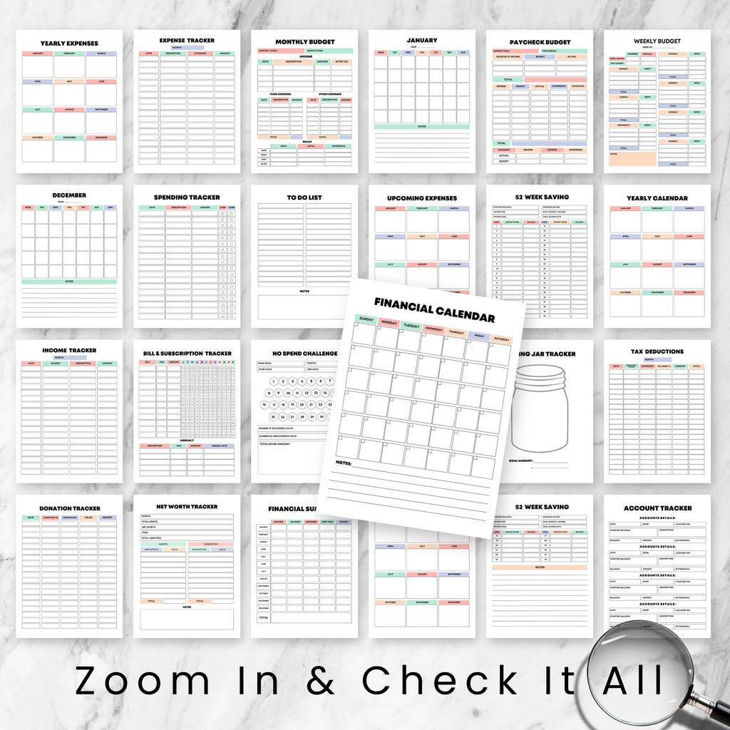 Rainbow Budget Planner Bundle